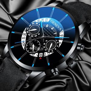 2019 mode genève montres pour hommes en cuir montre-bracelet à Quartz montre de Sport pour hommes horloge masculine Relogio Masculino2830
