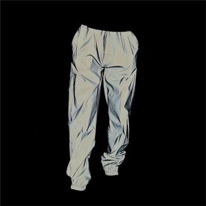 2019 mode hommes réfléchissant nuit survêtement pantalons décontractés mâle Hip hop taille élastique Harajuku lâche planche à roulettes pantalons de survêtement X0615
