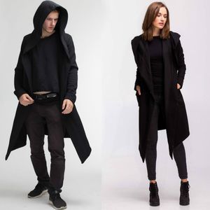 Chaquetas de mujer 2021 Moda Hombres Mujeres Cardigan Abrigos largos Primavera Otoño Capa con capucha Cape Oversize Outwear Unisex Thin