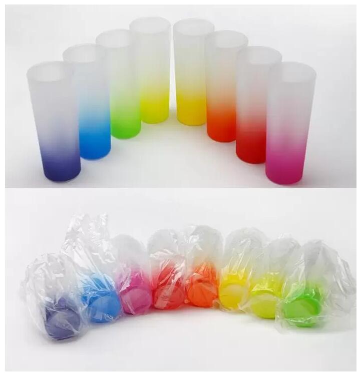 3oz Gradient Shot Glass Sublimation Blanks DIY Wine Glasses Beer Cup Heat Transfer Drinking Mugs Multi Colors C0608G02