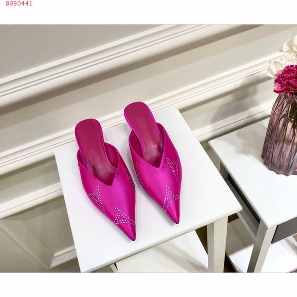 2019 moda nueva mujer tendencia zapatillas sabor moda Los zapatos de decoración de diamantes sexy coloridos planos de alta calidad con bolsa para el polvo