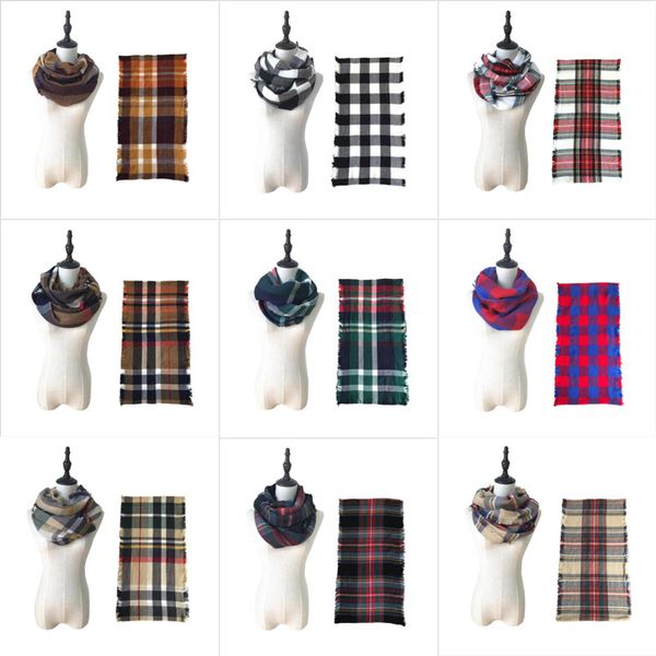 2019 Mode plaids Infinity Foulards Grille Boucle écharpe d'hiver femmes couvertures chaudes Tartan Check oversize Châle treillis Wraps