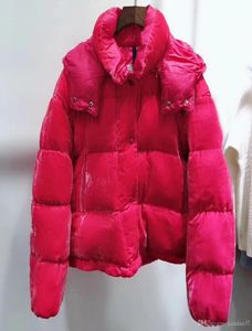 2019 Fashion Women Down Jacket Rose Velours Fabric Winter Winter Winter Down Down Down Coat Keep Warm Hooded Jacket5868281