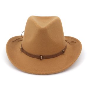 2019 mode vrouwen man wol vilt western cowboy hoeden brede rand jazz fedora trilby cap Panama stijl carnaval hoed floppy cloche cap