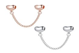 2019 Fit Sterling Silver Bracelet Heart Crystal Safety Chain de sécurité européen Clip de serrure Clip Clit Fits Bracelet Bijoux Résultats XMA3042410