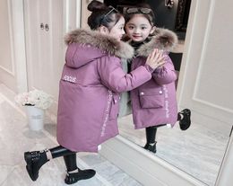 2019 fille vêtements hiver doudoune enfants chaud épaissir à capuche grand col de fourrure Parka manteaux vêtements d'extérieur 30 degrés filles vêtements longs2904960