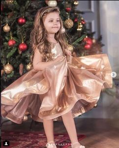 2019 Gouden Prinses Bloem Meisjes Pageant Jurken 2019 Designer Kids Baby Girl Party Draag Jurken Abiti Da Cerimonia