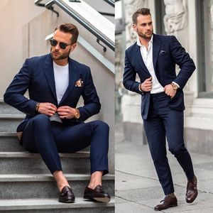 2019 Bruidegom Tuxedos GroomsMen Suits Passage Revers Beste Man Pak Bruiloft Heren Double Breasted Blazer Prom Jurken Custom Made (Jack + Pants)