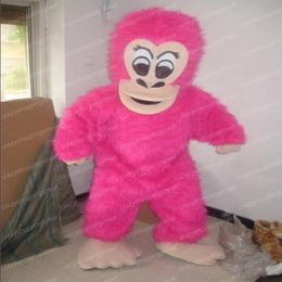 2019 Costume de mascotte d'Halloween Cartoon Pink Gorilla chimpanzé Anime thème personnage Noël Carnaval Party Fantaisie Costumes Ad257k