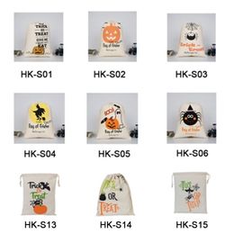 2021 Halloween Sack Decoratie Grote Organische Zware Candy Canvas Sacks Kinderen Geschenken Trektas van 9 Stels