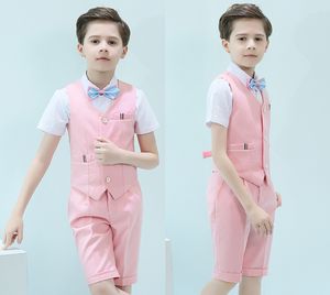 Knappe One Button Peak Revers Kid Complete Designer Knappe Jongen Trouwpak Jongenskleding Op maat gemaakt (Jas + Broek + Vest)