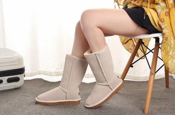 Envío gratis 2019 Botas altas clásicas para mujer BGG de alta calidad para mujer Botas para la nieve Botas de cuero de invierno