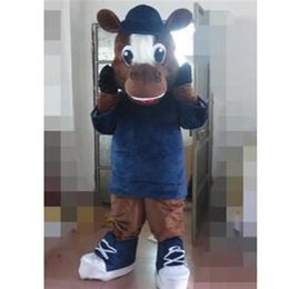 2019 Traje de mascote de cavalo de cor marrom de alta qualidade para adultos usarem por 263n