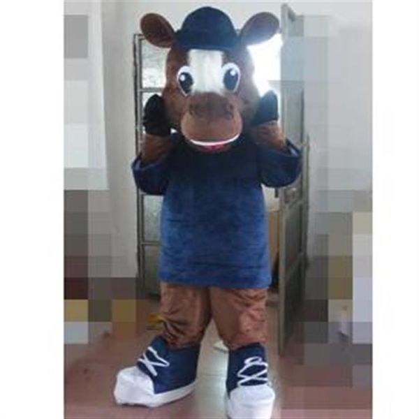 2019 Costume de mascotte de cheval de couleur marron de haute qualité pour adultes à porter pour 277I