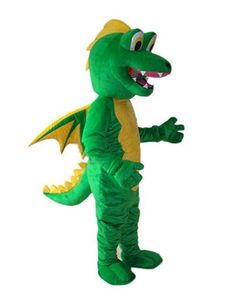 2019 Costume de mascotte de dragon respirant de feu de dinosaure de haute qualité Robe de soirée fantaisie Costumes de carnaval d'Halloween Taille adulte
