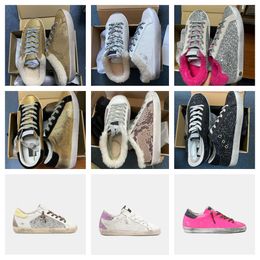 Fashion Men Women Sneakers Old Style Chaussures Super Star Leather Upper Suede Gletter Leopard Plaviers Slippers Casual Lace-Up Superstar Classic Do-Old Dirty