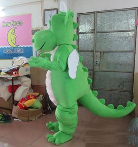 2019 haute qualité vert dinosaure mascotte Costume fantaisie robe de soirée Halloween carnaval Costumes taille adulte