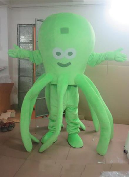 Disfraz de mascota de pulpo gigante verde de alta calidad 2019, envío gratis, disfraz de dibujos animados,