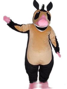 2019 Costume de mascotte de souris noire de haute qualité avec ventre marron pour adulte à porter