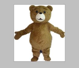 2019 Hoge kwaliteit Hot Volwassen Brown Pluche Teddy Bear Mascot Costume for Adult to Draag