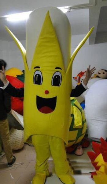 2019 haute qualité chaud adulte mignon grand costume de mascotte de banane déguisements costumes de fête de dessin animé d'Halloween