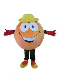 2019 Hoge kwaliteit hete een oranje bal mascotte COSUTME met gele hoed voor volwassen om te dragen te koop