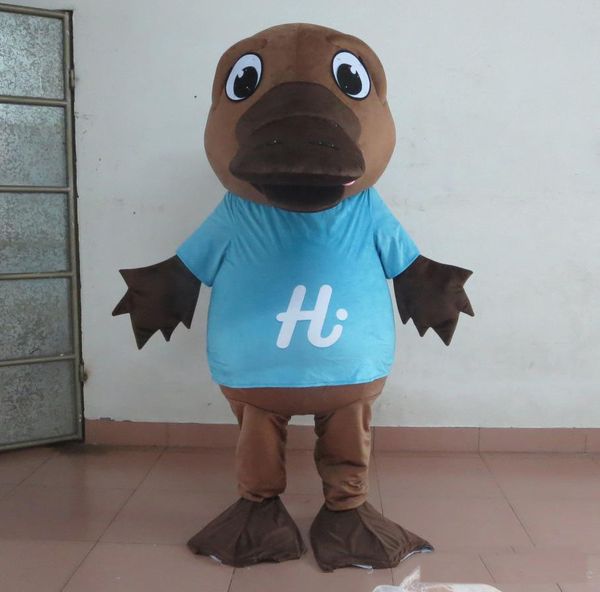 2019 costume de mascotte de fourrure d'ornithorynque chaud de haute qualité pour le costume de mascotte en peluche de bec de canard adulte à vendre