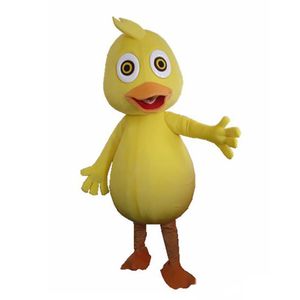 2019 Haute qualité grand canard jaune mascotte costume de mascotte de canard en caoutchouc taille adulte livraison gratuite