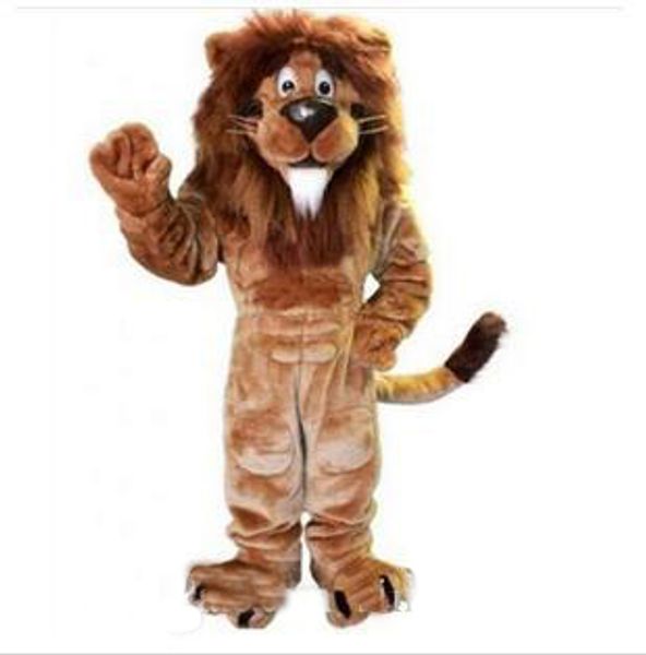 2019 Costume de mascotte Lion de haute qualité taille adulte courageux Lion dessin animé Costume fête déguisement vente directe d'usine