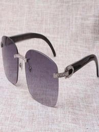 Les fabricants de haute qualité 2019 produisent des lunettes de soleil sans cadre 8200759 Verres de créateurs de diamants uniques noirs RECTANGULAR LEN8626712