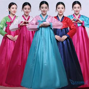 2019 haute qualité multicolore traditionnel coréen Hanbok robe femme coréenne Folk scène danse Costume Corée traditionnel Costume229g
