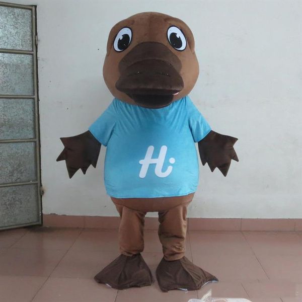 2019 costume de mascotte de fourrure d'ornithorynque de haute qualité pour costume de mascotte en peluche bec de canard adulte pour 282H