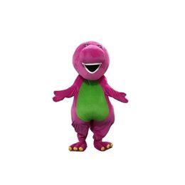 2019 hoge kwaliteit Beroep Barney Dinosaurus Mascotte Kostuums Halloween Cartoon Volwassen Grootte Fancy Dress288k