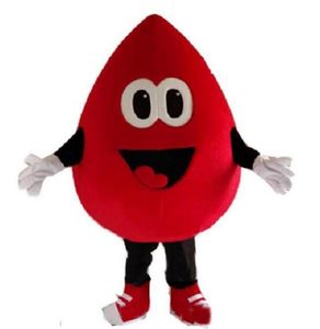 2019 haute qualité sang rouge goutte mascotte costume dessin animé personnage fantaisie robe EMS livraison gratuite