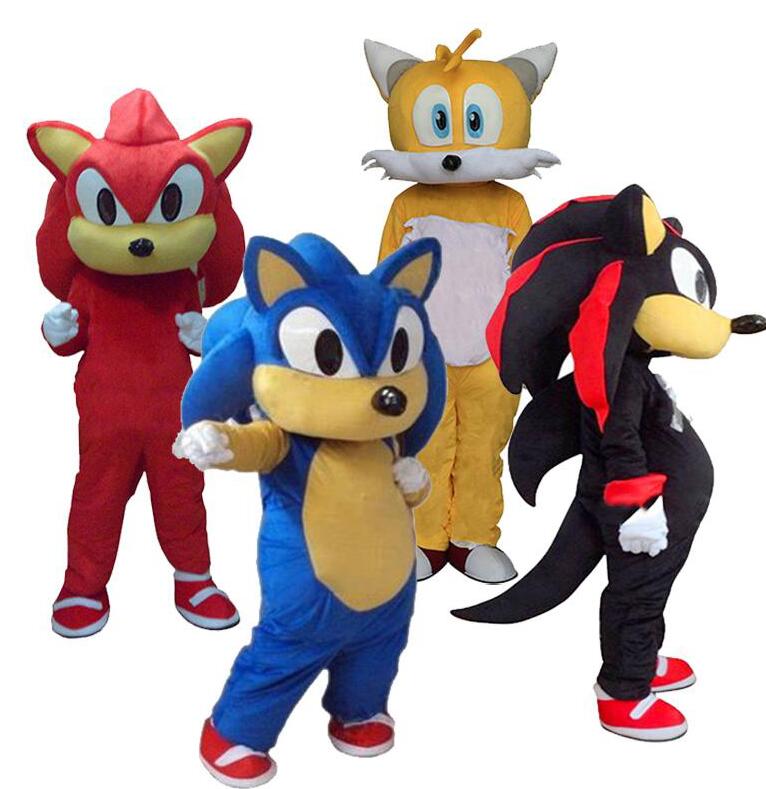 2019 wysokiej jakości Sonic And Miles Tails kostium maskotka Fancy Party Dress karnawałowy kostium