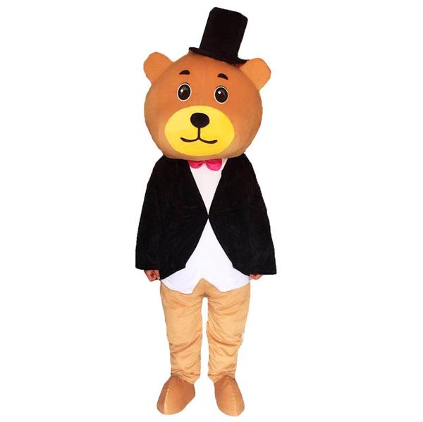 2019 Disfraz de mascota de oso de peluche de alta calidad Fiesta de carnaval Lujosa felpa encantadora para caminar Mascota de oso de peluche tamaño adulto.
