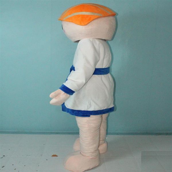 2019 Haute qualité le costume de mascotte d'homme de sushi de saumon de tête pour adulte à porter251L