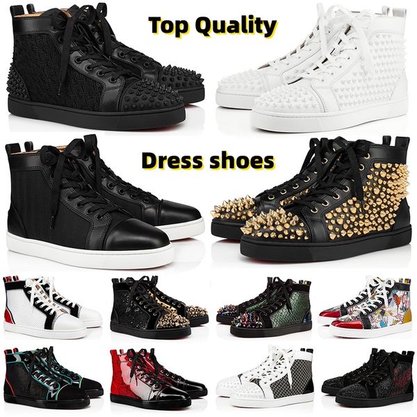 2024 Designer de luxe robe chaussures décontractées plate-forme baskets pointes bureau carrière mariage hommes femmes noir or paillettes formateurs plats chaussures haute coupe