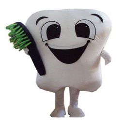 2019 costume de mascotte de dent de haute qualité costumes de fête fantaisie personnage de soins dentaires robe de mascotte tenue de parc d'attractions dents256F