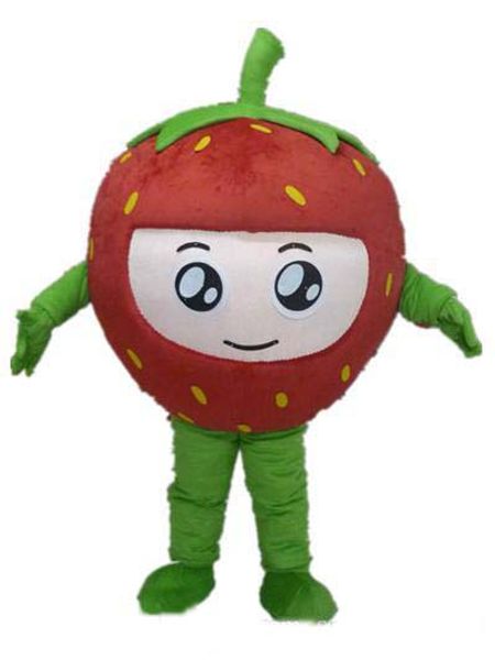 2019 Vente chaude un costume de mascotte de fraise avec de grands yeux pour adulte à porter