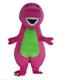 2019 Vente chaude Costumes de mascotte de dinosaure Barney Halloween Cartoon Taille adulte Déguisement