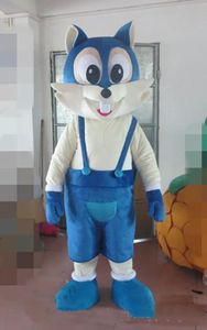 Gran oferta 2019, disfraz de lujo hecho con disfraz de mascota de zorro azul con ventilador y casco para fiesta de Halloween