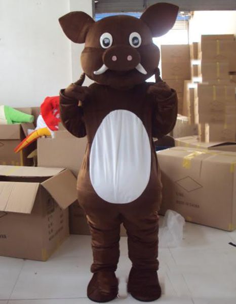 2019 venta caliente hecho a mano Wild Pig Fancy Dress Cartoon Adult Animal Mascot Costume envío gratis