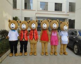2019 Hot Sale Professional Custom Teddy Bear van Ted Mascot Costume Ted Bear -kostuum voor volwassenen dierenmascotte kostuum Festival Fancy