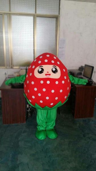 2019 Hot vente mascotte de costume de fraise mignon dessin animé vêtements usine