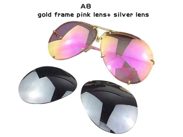 2019 Hot vente interchangeables 8478 lunettes de soleil lentille remplaçable hommes ou femmes mode UV400 protection aviation lunettes de soleil nouveau