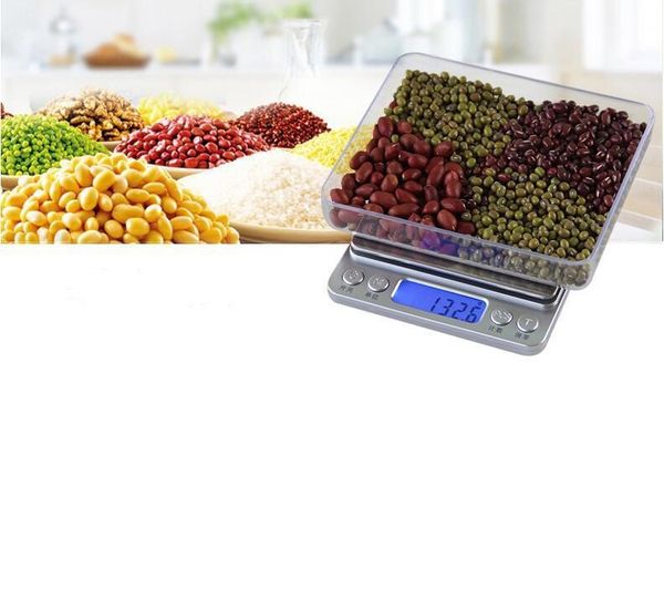 Básculas de cocina para el hogar 200g 500g/0,01g,3000g/0,1g Balanza electrónica de peso de joyería de bolsillo Digital g/oz/ct/gn precisión