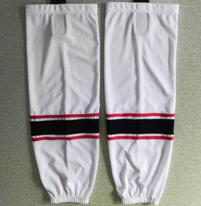 2019 Calcetines de práctica 100% poliéster para entrenamiento en hielo, equipo de hockey blanco