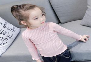2019 In de herfst Nieuwe stijl mode kinderen Het meisje kleine streep Lange mouw T-shirt QPP00111499600