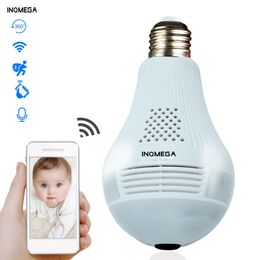 2019 INQMEGA 360 Degrés LED Lumière 960P Sans Fil Panoramique Sécurité À Domicile Sécurité WiFi CCTV Fisheye Ampoule Lampe IP Caméra Deux Voies Audio